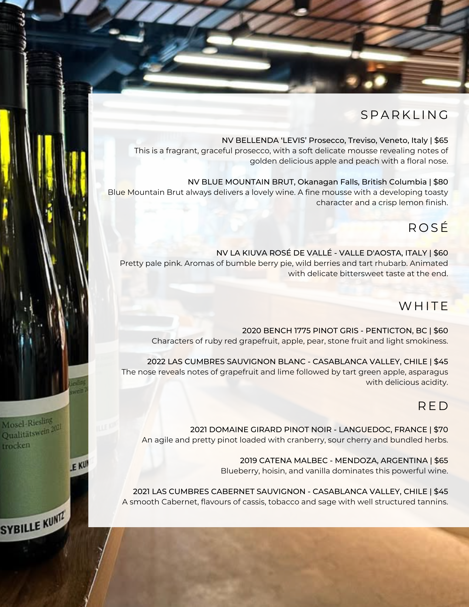 Wine Selections